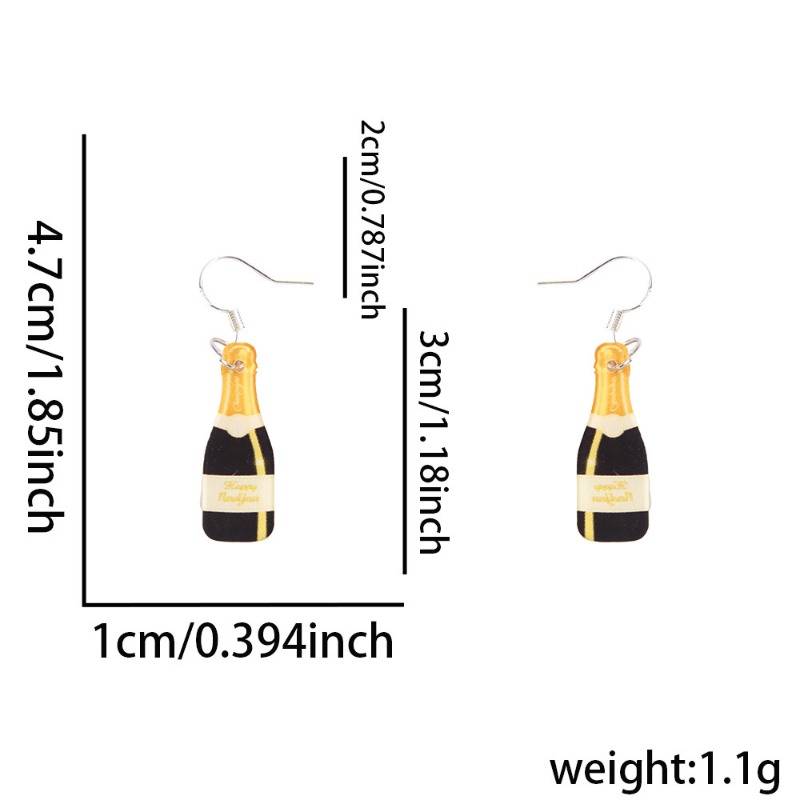 5 Elegant Happy New Year Women's Earrings